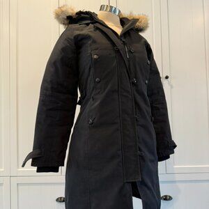 Canada Goose Black Down Parka Fur Hood Arctic Program Coat (XXS)